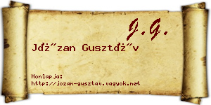 Józan Gusztáv névjegykártya